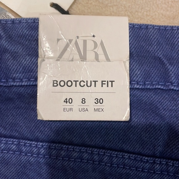 NWT Zara mid rise regular length bootcut fit slate blue jeans in size 8 - Picture 7 of 11